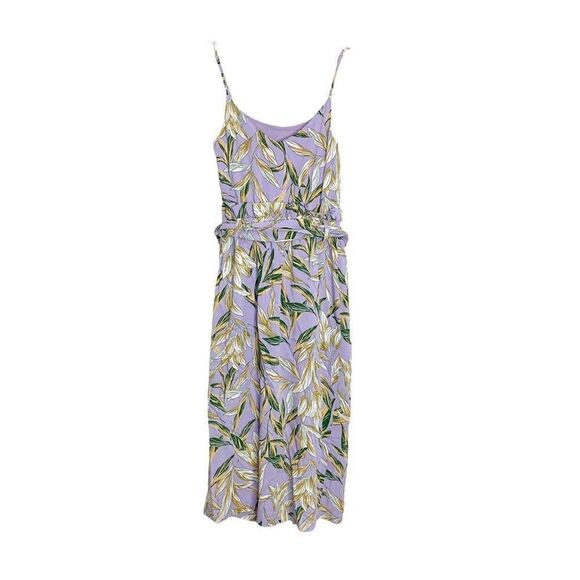 J.O.A. Just One Answer Raya Lavender Floral Midi Belted Dress Women’s Sz X-Small - Picture 5 of 15